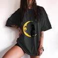 thumbnail image 2 of Blusa de manga corta con estampado de luna y sol de calavera divertida con mangas caídas vintage para mujer Pompotops hfajkhk125039, 2 of 9