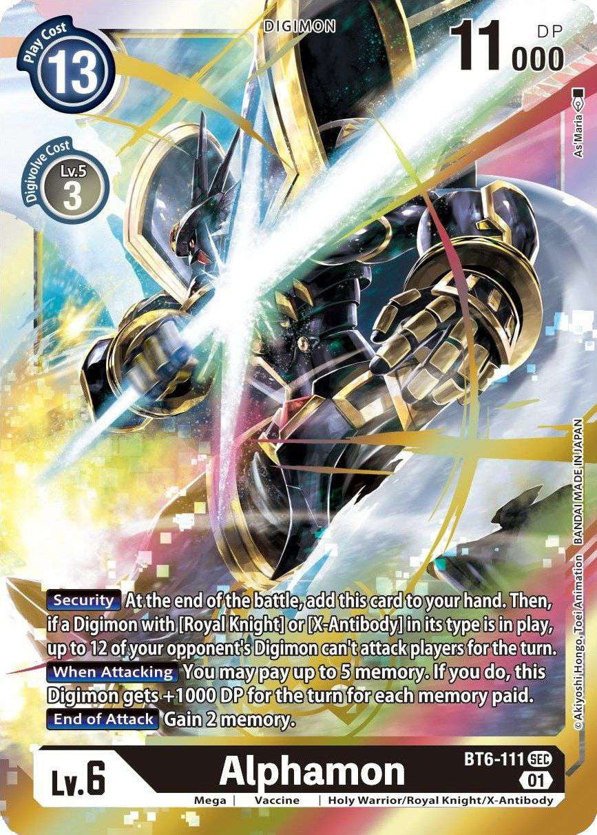 Digimon Double Diamond Secret Rare Alphamon BT6-111