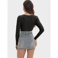 thumbnail image 3 of Women's Shirts Long Sleeve Casual Fall Top Button Ribbed Knit Basic Blouses, 3 of 6