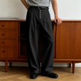thumbnail image 5 of Mens Straight Leg Jeans with Double Pleats Relaxed Fit Casual Wide Leg Trousers, 5 of 6