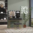 thumbnail image 2 of HOMCOM Vanity Table, Makeup Table with LED Mirror and Storage, Black, 2 of 10