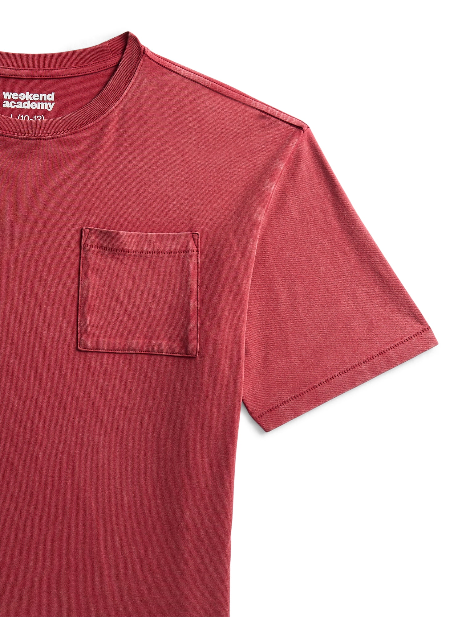 Weekend Academy Boys Washed Pocket Tee with Short Sleeves, Sizes XS-XXL