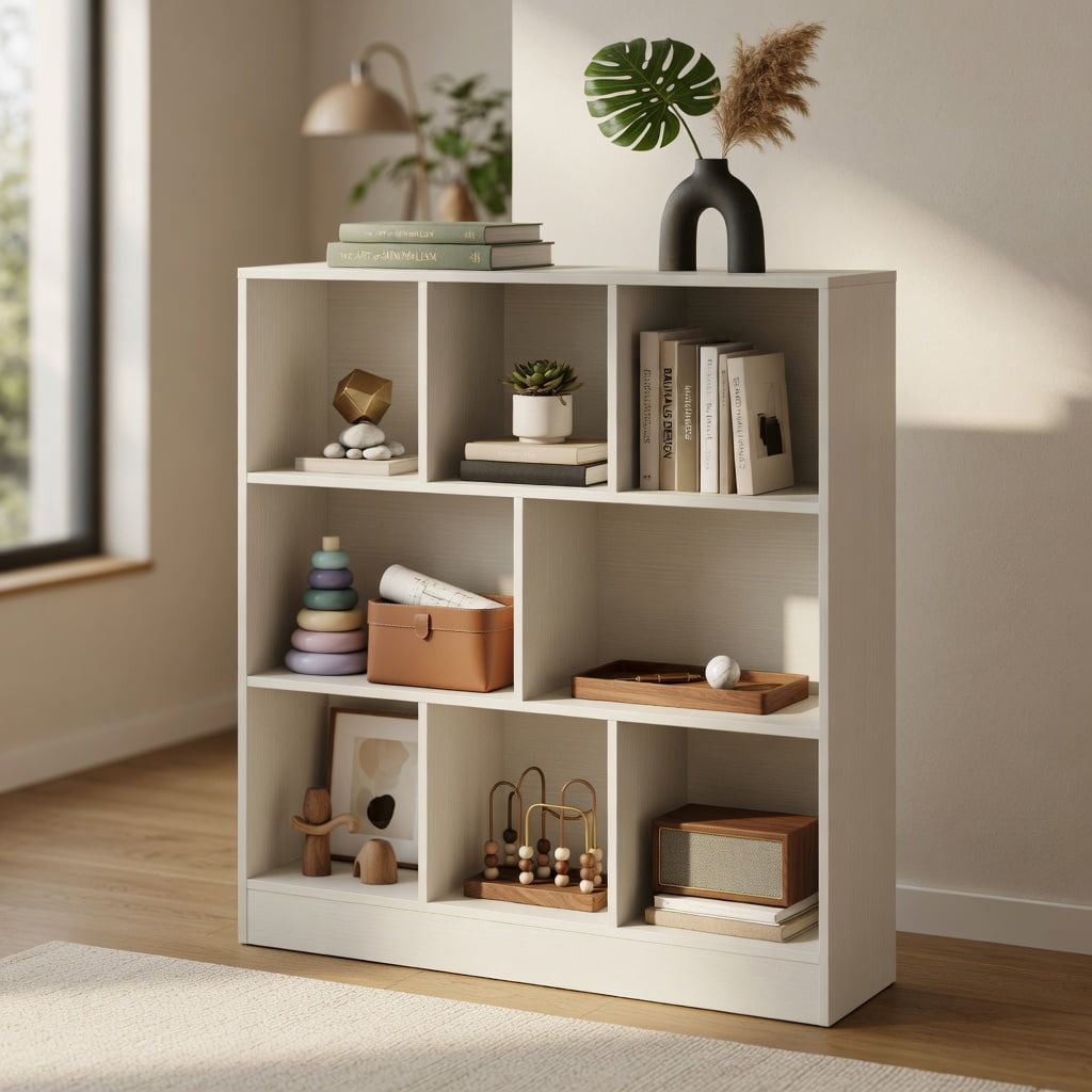 Barara King Kids Storage Unit Bookshelf,Toy Storage Organizer,41 Inches 8-Cube Freestanding Bookcase for Kids-White