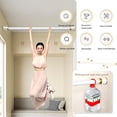 thumbnail image 2 of 16-197 Inch Extendable Curtain Rod Tension Rod Rustproof For Hanging And Moving Shower Curtain No Drilling/Anti-slip/Rustproof (Carbonizedcolor : Gray, Size : 122""-158""), 2 of 8