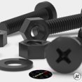 thumbnail image 4 of 20 x Black Pan Head Screws Polypropylene (PP) Plastic Nuts and Bolts, M5 x 20mm, Washers, (13/64 x 25/32 in), 4 of 5