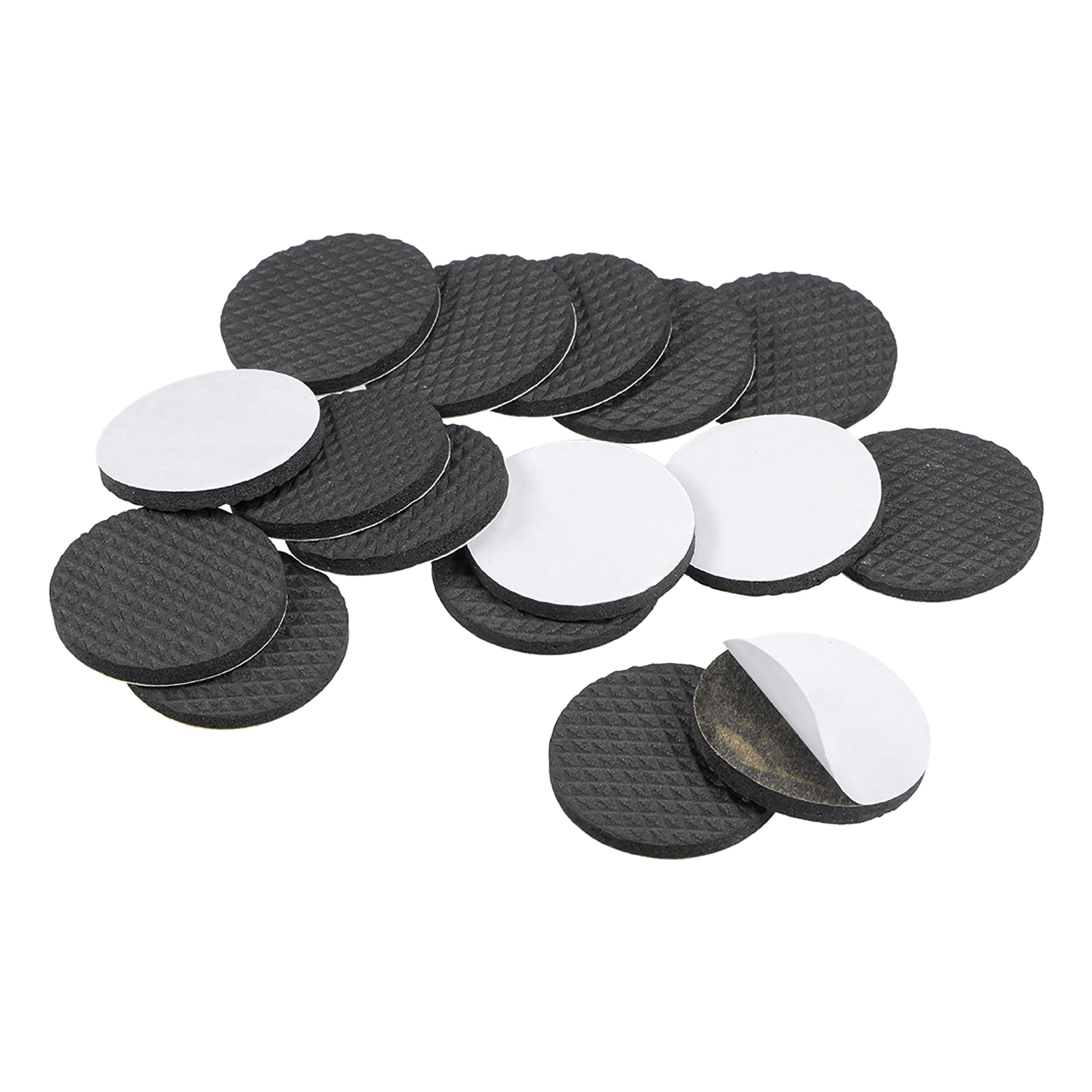 Furniture Pads, Adhesive EVA Pads 38mm Dia 4mm Thick Round Black 16Pcs