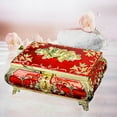 thumbnail image 4 of Caja de joya Hugo Caja de Baratija Dorada Y Roja Rectangular con Grabado Floral, 4 of 6