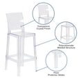 thumbnail image 4 of Flash Furniture McKenna Square Back Ghost Barstool, Transparent, Set of 4, 4 of 14