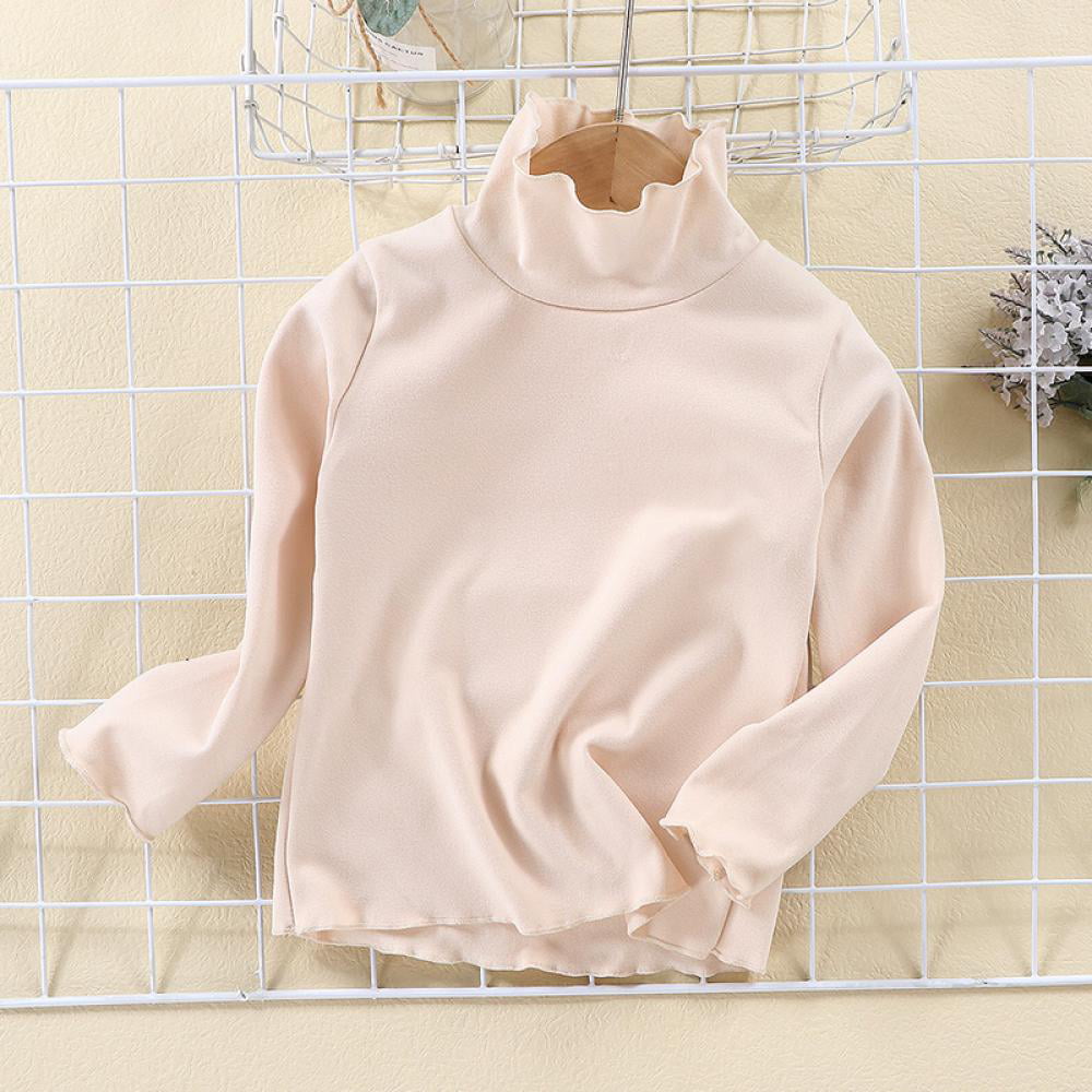Child/Youth Long Sleeve Turtle Neck Crop Top Pullover 