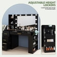 thumbnail image 5 of Uforic Makeup Vanity with 3 Color Lights & Storage Shelves, Modern Vanity Makeup Desk with 4 Drawers & USB Charging Station,Black, 5 of 9