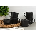 thumbnail image 3 of 10 Strawberry Street Double Line 3.75"/12 fl oz Stoneware Mug, Set of 6, Matte Black, 3 of 6