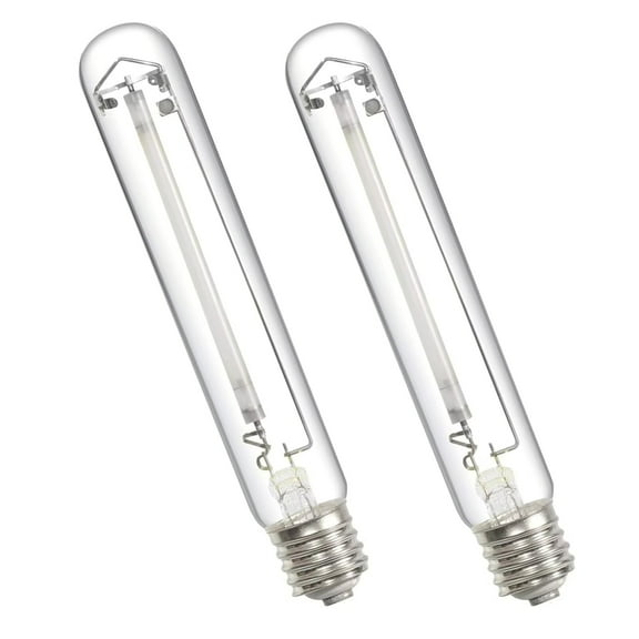 iPower Hydroponic 600 Watt Horticulture Flowering Pressure Sodium HPS Grow Light Bulb Lamp, High PAR Enhanced Red and Orange Spectrums CCT 2100K, 600W, Transparent, 2-Pack