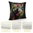 thumbnail image 4 of COMIO Wolf Pillow Covers Tie Dye Throw Pillow Covers Safari Animals Print Cushion Cases For Living Room Splash Graffiti Hip Hop Top Decorative Accent Pillow Cases Colorful Teal Black, 4 of 5