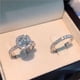 thumbnail image 2 of Qarigey Conjunto de anillo de diamantes redondos Conjunto de anillo de banda de boda de compromiso nupcial elegante Conjunto de regalo de aniversario Ropa, zapatos y accesorios Miscelánea No.7 Qarigey AP006531-07, 2 of 6