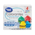 thumbnail image 1 of Colorantes artificiales Great Value para alimentos 4 pzas, 1 of 4