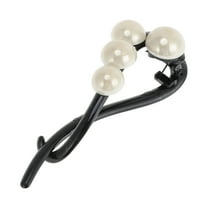 Unique Bargains 1 Pc Fashion 4 Beads Hair Clips for Home Black Beige