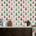 thumbnail image 2 of Peel and Stick Wallpaper Christmas Tree Colorful Ornaments Pink Wall Mural 17.7in x 9.8ft Self Adhesive Removable Wall Paper Renter Friendly Wallpaper for Nursery Bedroom Cabinets, 2 of 8
