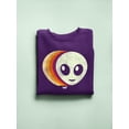 thumbnail image 3 of Layered Alien Emoji Vibes - Retro Galactic Graphic Women's Sweatshirt, 3 of 4