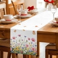 thumbnail image 5 of Wild Flowers Table Runner 108 Inches Long Tablerunner Dresser Scarves, Spring Butterfly Watercolor Country Floral Kitchen Dinner Cafe Table Runners Table Decor for Coffee/Party/Wedding, 13.8" x 108", 5 of 7