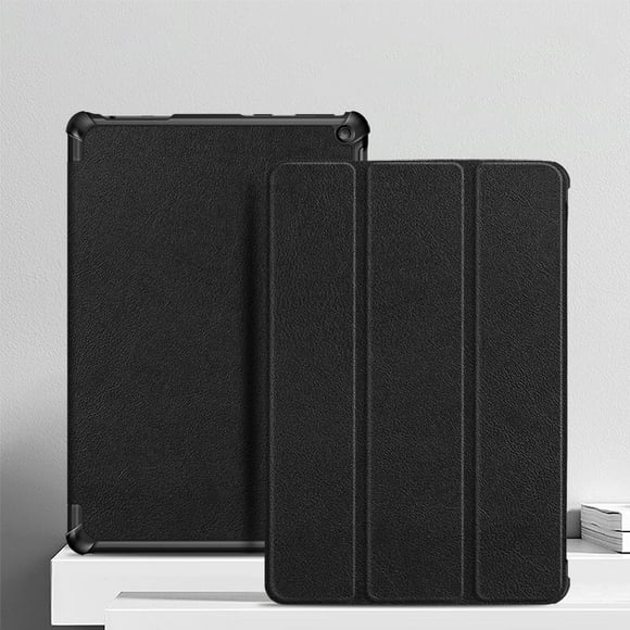 Étui Intelligent pour Tablette Amazon Kindle Fire HD 10 HD10 Plus 2021 10,1 Pieds' en Cuir PU à Trois Volets avec Support, Housse T76N2B T76N2P, Étui Noir Fire HD 10 2021