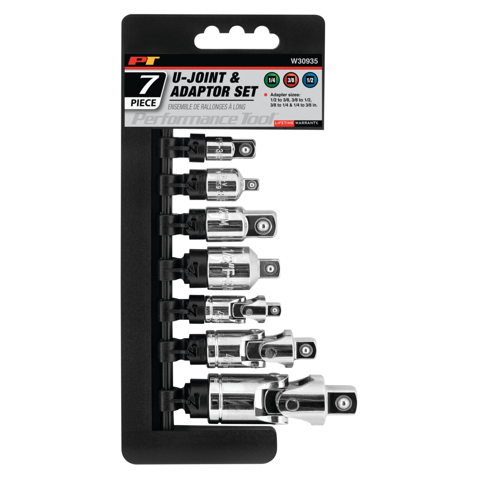 Performance Tool W30935 7 Piece Socket Adpater and U-Joint Set