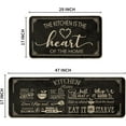 thumbnail image 6 of Black Cooking Sets Kitchen Mats Set of 2, Seasonal The Kitchen is The Heart of The Home Holiday Party Low-Profile Floor Mat for Home Kitchen - 17x29 and 17x47 Inch, 6 of 6