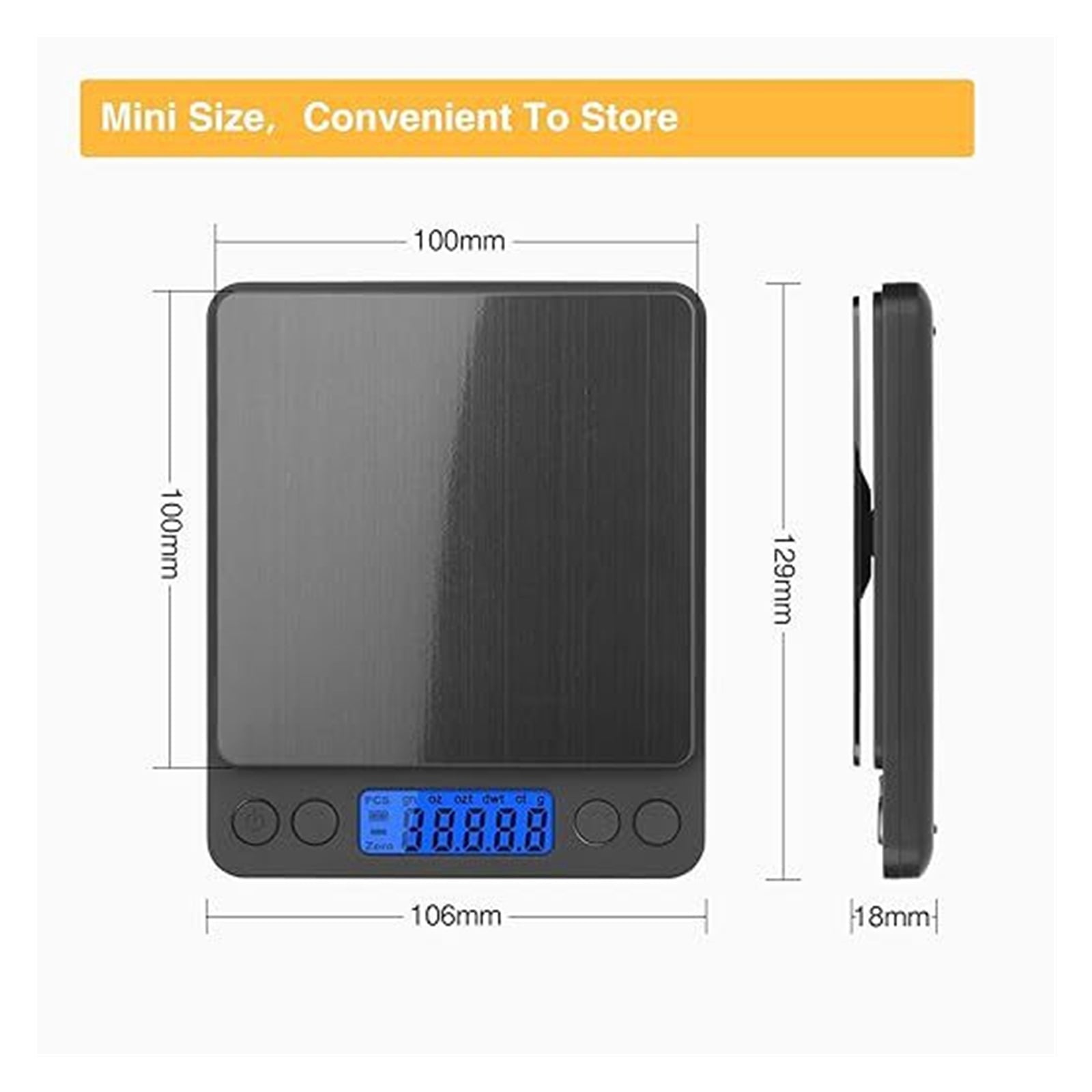 Obsidian Black Digital Kitchen Scale High-Precision Food Weighing Baking Coffee Ingredient Scale ,High-Precision Weighing Technology