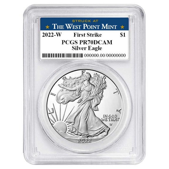 2022-W Proof $1 American Silver Eagle PCGS PR70DCAM FS West Point Label