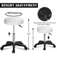thumbnail image 3 of Gymax 2pcs Adjustable Bar Stool Rolling Swivel Massage Spa Seat White, 3 of 10