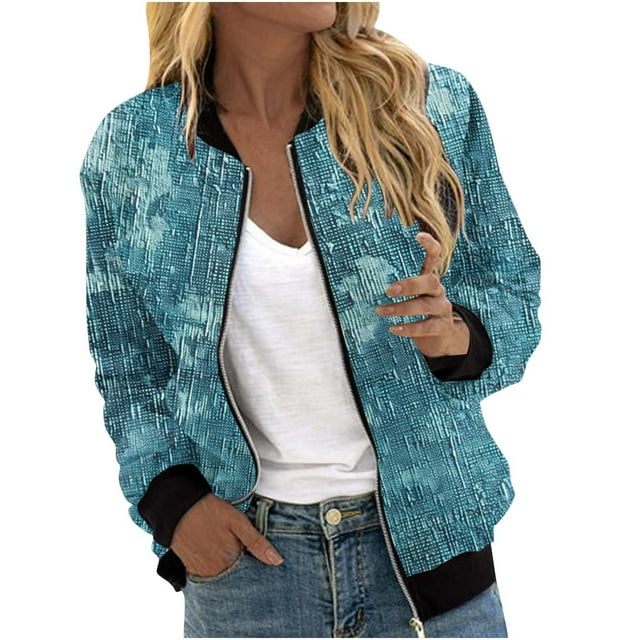 Jamicy Vestes d'Automne pour Femmes Cadeau pour Maman 2025 Mode Fermeture Éclair Cardigan à Manches Longues Blouse Imprimée Florale Rétro Chandails en Molleton Décontractés Coupe Ample