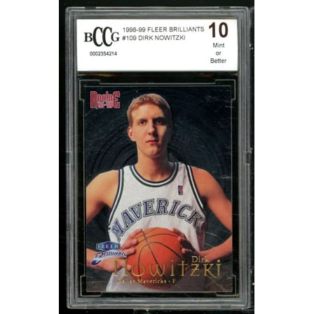 Dirk Nowitzki Rookie Card 1998-99 Fleer Brilliant #109 BGS BCCG 10