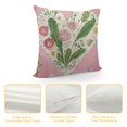 thumbnail image 4 of PRATYUS  Spring Floral Throw Pillow Covers Carrot Flowers Leaves Pink Decorative Pillows Soft Cushion Covers for Couch Sofa Bed Home Decor 18x18in, 4 of 5