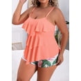 thumbnail image 3 of Rivelino Tankini Swimsuits for Women Plus Size Two Piece Tummy Control Bathing Suits Ruffle Flounce Swimwear with Shorts, 3 of 7