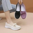 thumbnail image 5 of Women’s Breathable Knit Slip-On Sneakers with Bow, Lightweight Low-Top Casual Orthopedic Shoes with Arch Support for Women, 5 of 7