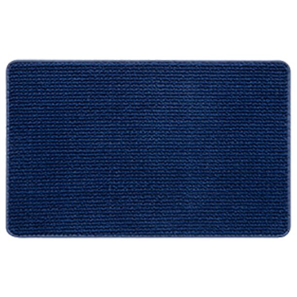 Alfombras de baño de chenilla con respaldo de goma azul: antideslizantes, absorbentes, de secado rápido, lavables. Alfombrillas de baño finas que caben debajo de la puerta.