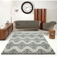 thumbnail image 2 of Ladole Rugs Modern Soft Trellis Geometric Bedroom Dining room Living Room Carpet Area Rug in Ivory-Light Grey 7x10 (6'5" x 9'5", 200cm x 290cm), 2 of 3