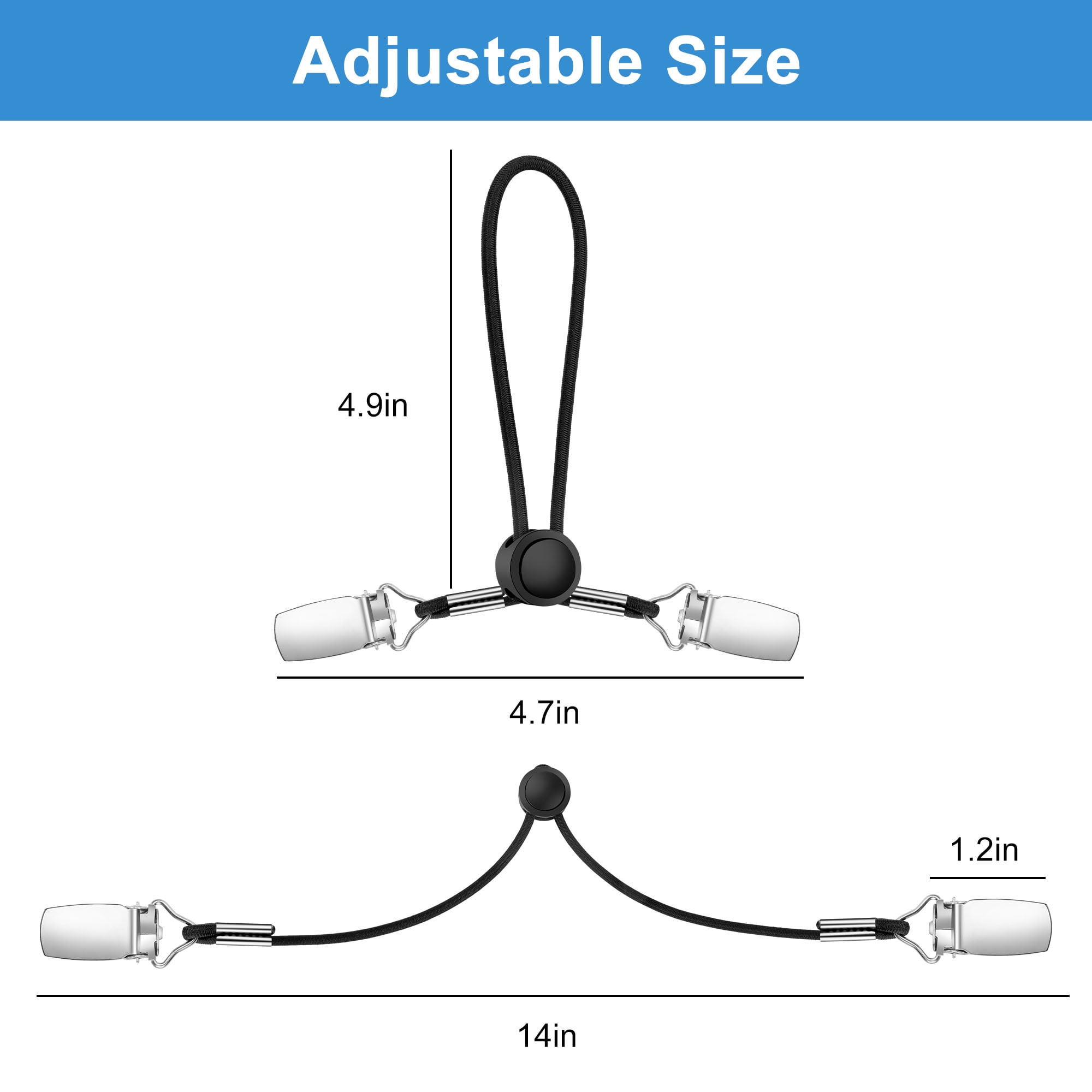 TSV Adjustable Heavy Duty Bed Sheet Grippers Holders Cover Suspenders, White(Set of 4)