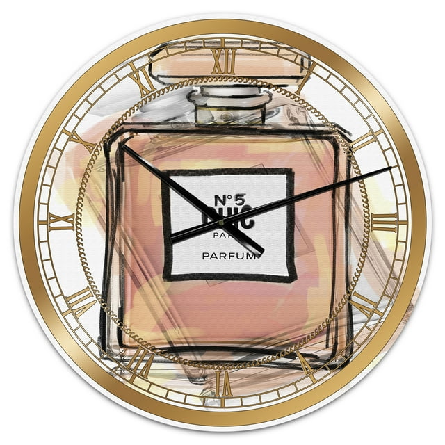 DesignArt Chic Nr 5 Paris Parfum V Large Wall Clock