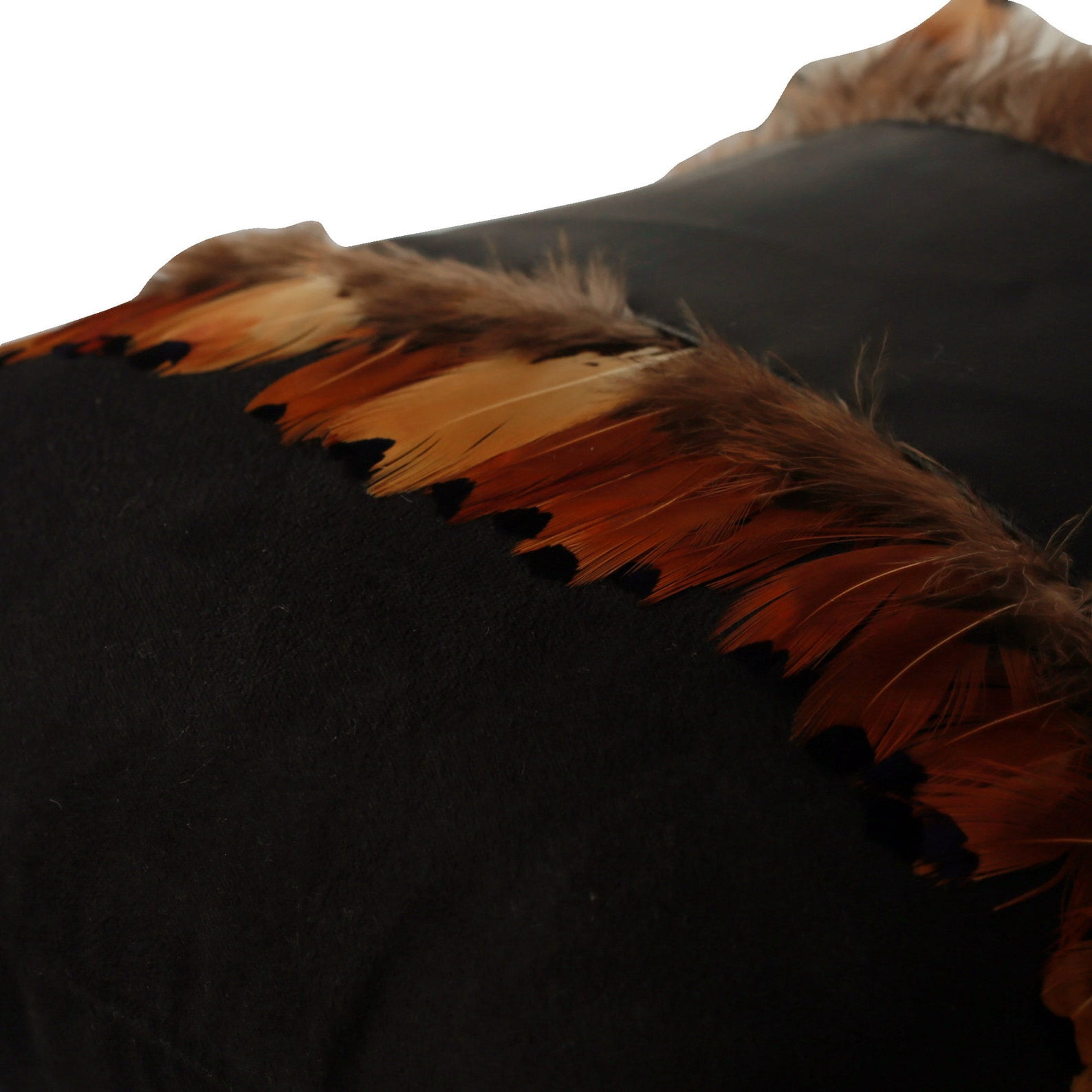 Decorative Brown 12"x20" (30x50 cm) Lumbar Pillow Covers, Suede Feather & Patchwork Oblong Pillows For Couch, Birds Pattern Modern Style Halloween Decorations - Feather Apart