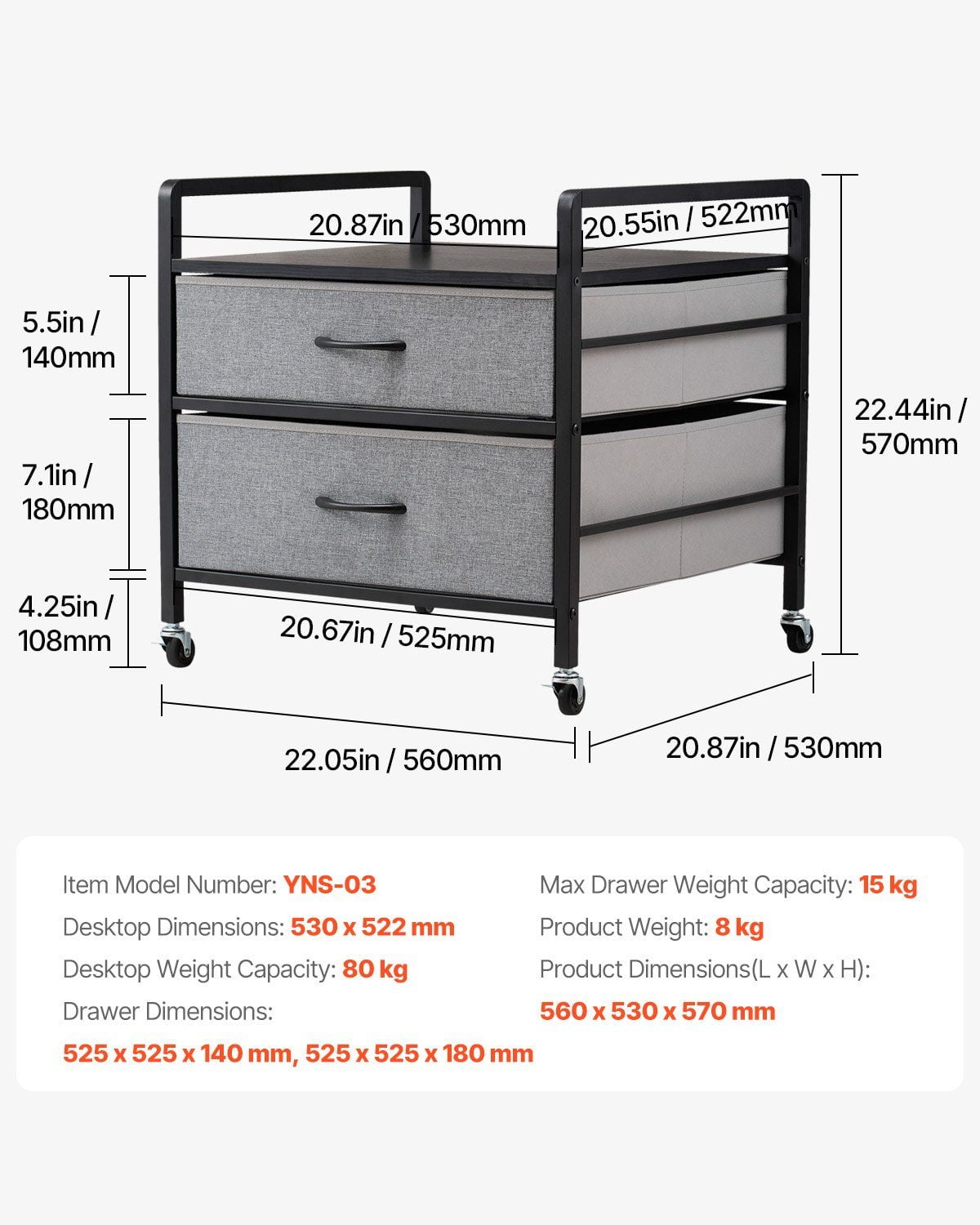 Mini Fridge Stand with Storage 176 lbs Gray Mini Fridge Table 2 Drawers