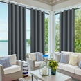thumbnail image 4 of CJC Outdoor Patio Waterproof Curtains - Blackout, UV Protection, Solid Cabin Grommet, Pergola, Pergola, Patio, Front Porch, 1 Piece, 52*84 In, Dark Gray, 4 of 19