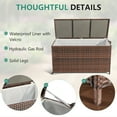 thumbnail image 3 of AVAWING 70 Gallon PE Wicker Storage Box, Patio Deck Box, Outdoor Container, Brown, 3 of 7