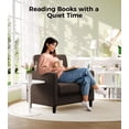 thumbnail image 6 of Welzona 33" Teddy Fabric Accent Chair, Comfy Reading Armchair for Living Room & Bedroom, Tool-Free Assembly, Coffee, 6 of 9