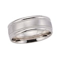 thumbnail image 2 of Benchmark� 10k Gold 8mm Comfort-fit Satin Finish Center With Milgrain Round Edge Carved Design Wedding Band Ring, 2 of 6