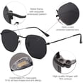 thumbnail image 4 of KWATE Square Polarized Sunglasses for Women Men Small Hexagonal Polygon Mirrored Lens, 4 of 5