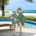 thumbnail image 3 of Yayeee Kids Hooded Towel with Hand Pockets Beach Soft Absorbent Bath Wrap 50 x 23.5 inch, Christmas Santa, 3 of 5
