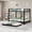 Black, variant on Uiowio Triple Bunk Bed Twin over Twin with Trundle,Triple Twin Bunk Bed with Ladder & Guardrail,Metal Convertible Triple Bunk Bed Frame for Teen & Adult,Bedroom,Dorm,Black(Mattress not included)