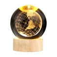 thumbnail image 1 of 3D Crystal Ball with Warm Light Wooden Base Small Night, 1 of 8