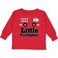 thumbnail image 3 of Inktastic Little Firefighter Fire Engine Boys or Girls Long Sleeve Toddler T-Shirt, 3 of 5