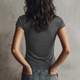 thumbnail image 6 of BXJX Womens Collared T-shirts, Zipper Short Sleeve Fashion Casual Summer Tops Womens Tees Gray Size XL, 6 of 6